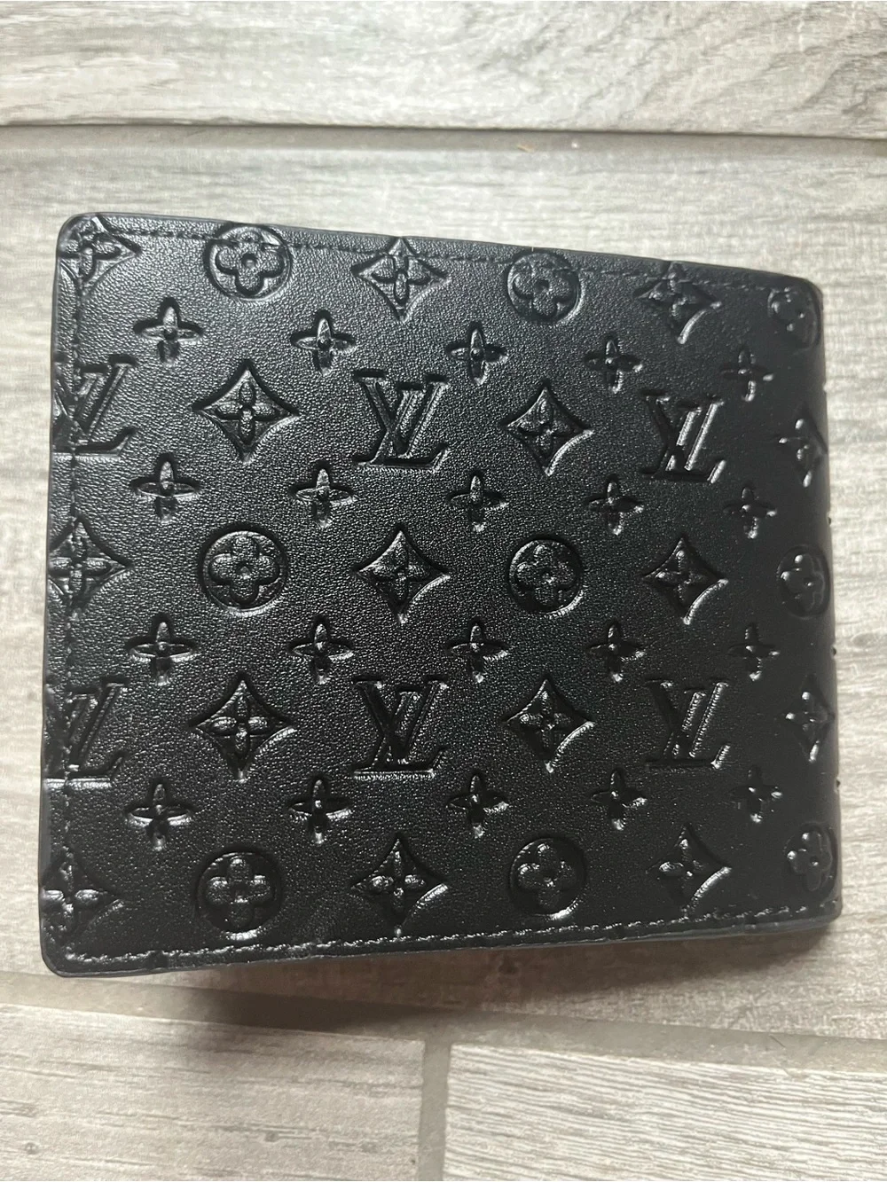 Louis Vuitton Black Embossed Monogram Card & Key Holder